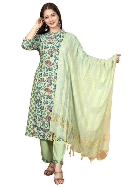 Asami A-Line Kurta Pant Set With Dupatta For Women