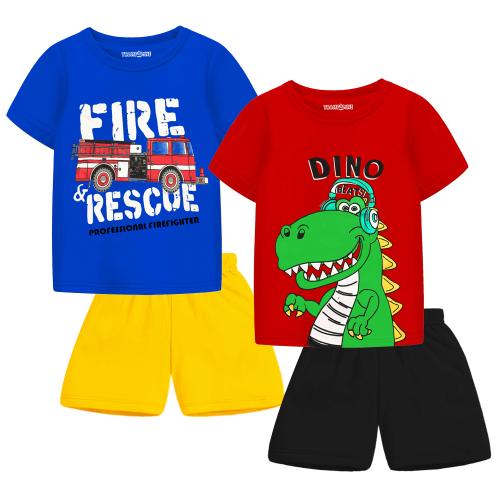 Trampoline Boys Printed Casual Tshirt & Short Set (Pack of 2)