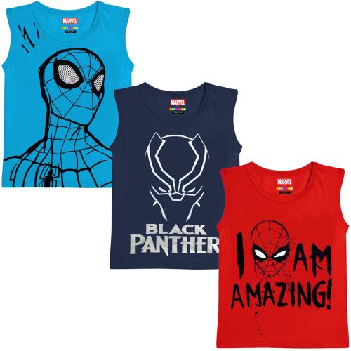 KUCHIPOO Boys Regular Fit Sleeveless T-Shirts MARVEL-TSHRT-375, Multi-Colored | Boys Tshirt | Kids Wear | T shirt for Kids | T shirt for boys | Boys t tshirts