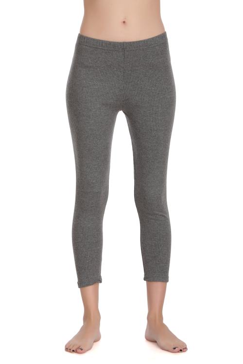 Selfcare Women Self Design 3/4th Grey Thermal Pyjamas Single - SW0015