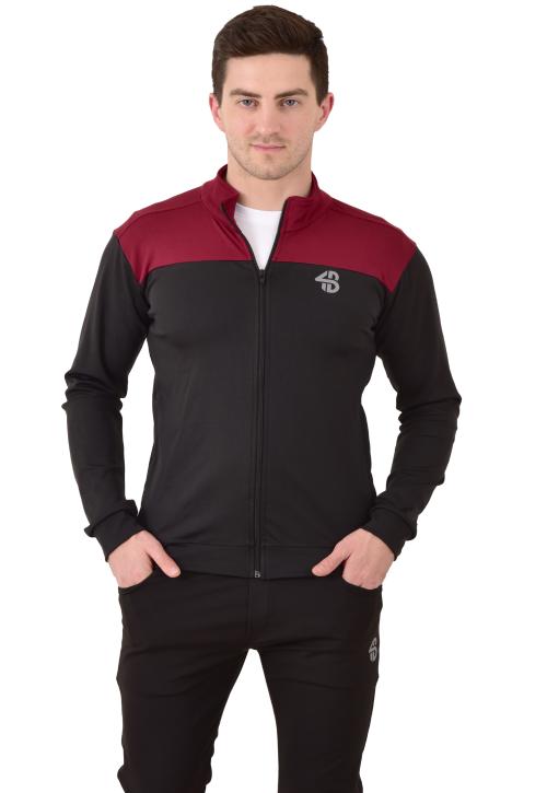 Forbro (4B) Unisex Sports Jacket Zipper black maroon