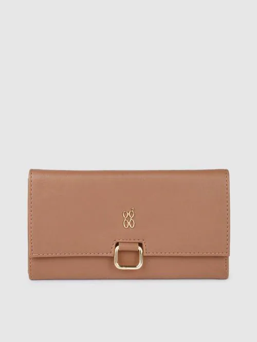 Baggit Women Dusty Pink Synthetic Three Fold Wallet - L