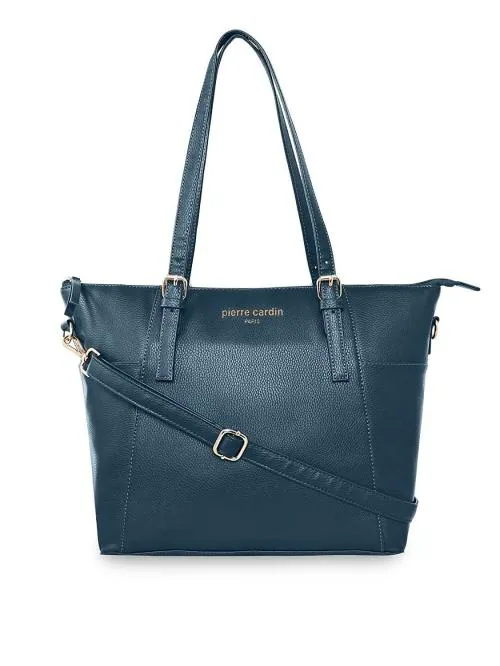 Pierre Cardin Blue PU Leather Medium Women Betula Tote Bag (PCHB1016NVY)