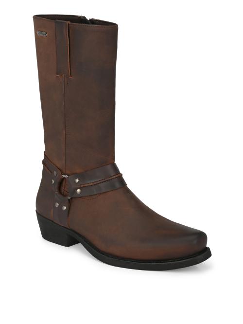 Delize Matt brown men’s calf length leather riding boots