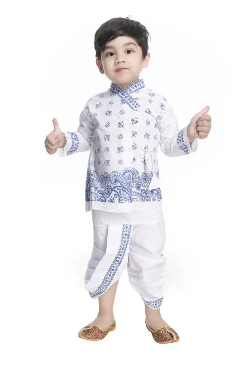 NEW GEN Boys Multicolor Self Design Cotton Single Kurta Sets
