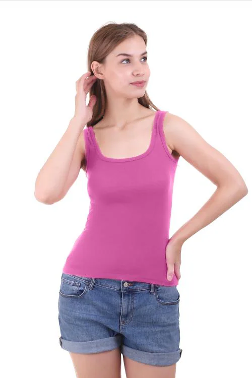 VS Beauti Women's Chic Cotton Blend Non Padded Full Coverage Non Wired Camisole Racerback Tank Top