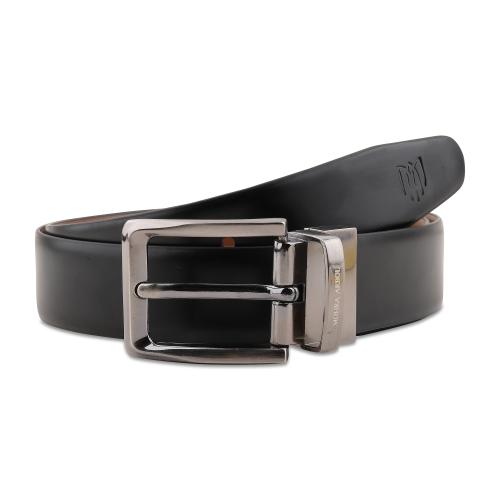 MOHRA ARBOL RS-12 Men's Formal Solid Attractive Synthetic, Genuine Reversible Leather Belt Black 40