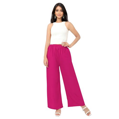 TWGE - Plain Palazo - Palazo for Women - Flare Pant - Cotton Palazzo - Pink