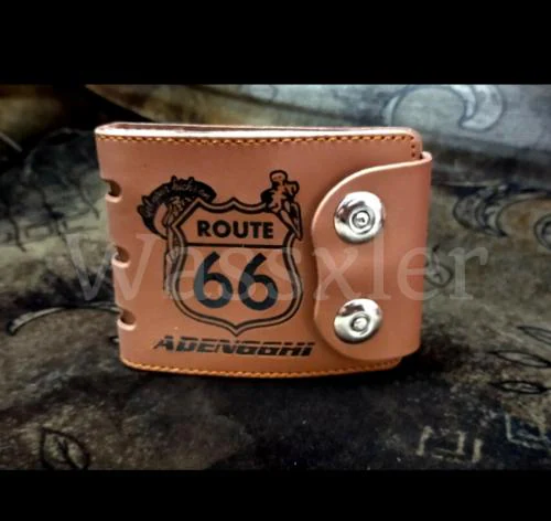 Wassxler Men's Wallet Route 66 Brown Printed Magnetic Closure Wallet (Pack of 1)
