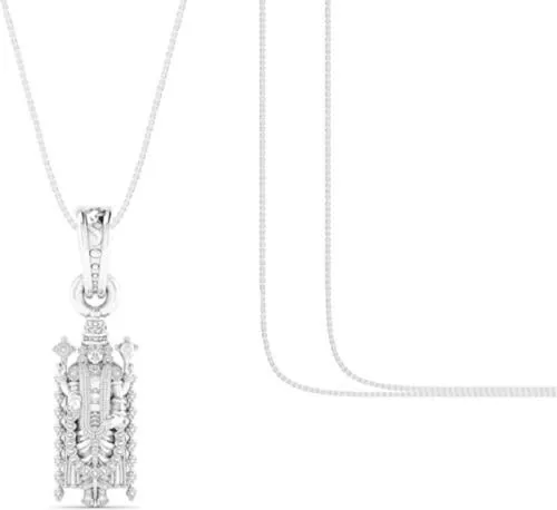 Akshat Sapphire Pure Silver God Tirupati Bala Ji Pendant With Chain Suitable For Men and Women