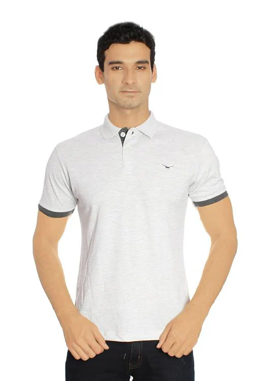 Amstead Men's Ecru Half Sleeve Polo T-Shirt