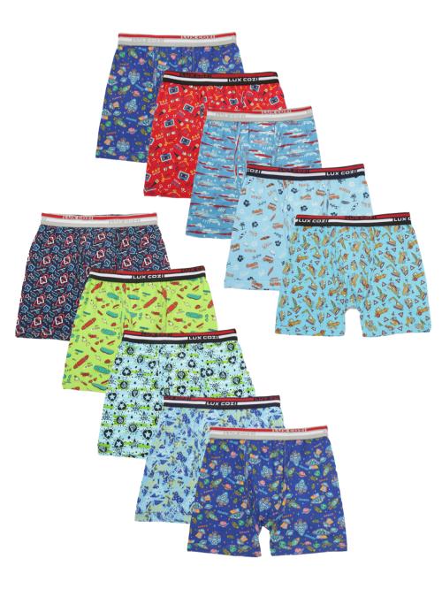 Lux Cozi Boys Multicolor Printed Cotton Pack of 10 Trunk