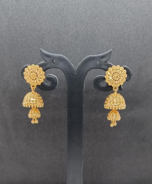 MANVEER ENTERPRISE 1 Gram Gold Earrings German Silver Tops Top Earring Jhumki Jhumkas Jumka Studs
