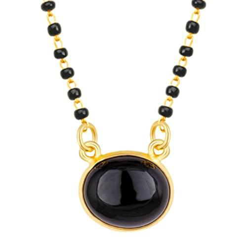 Giva Sterling Silver Giva 925 Sterling Silverblack Golden Love And Affection Mangalsutra For Women