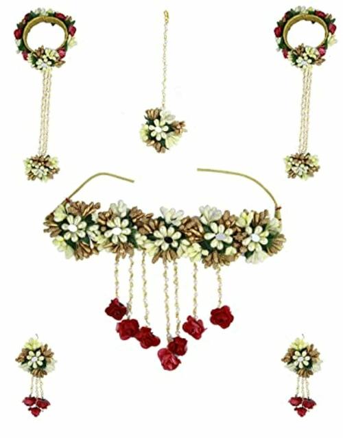 Anuradha Art Jewellery Women Pearl Artificial Flower Necklace Set JioMart