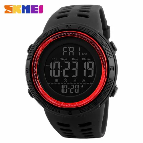 SKMEI Men's Digital Sports Watch 50m Waterproof LED Military Multifunction Smart Watch Stopwatch Countdown Auto Date Alarm - 1251