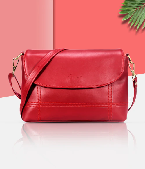 SNEAZ Women's Girls Flap Cross Body Sling Bags | Ladies Stylish Single Side Bag with Adjustable Shoulder Straps | Messenger Bag for Girls, Maroon (SNZ-B-073083)