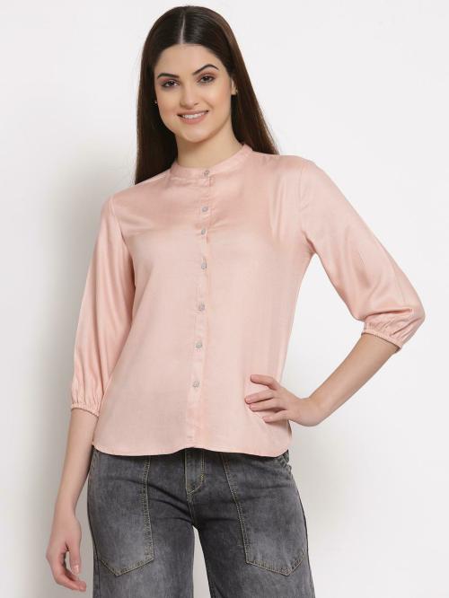 Style Quotient Women Nude-Coloured Opaque Formal Shirt