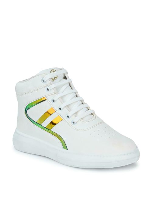 Afrojack Men's White Synthetic Sneakers