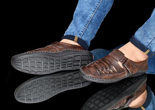 Equila Roman Sandals For Men - COFFEE
