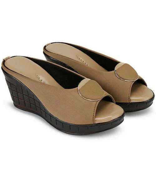 Rimboll Khaki Heel Sandals for Women