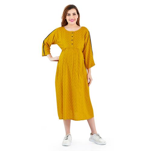 Buy Lovely Mom's Cotton Rayon Breast Feeding Dress for Womens with