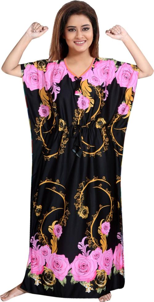 Pursa Multicolor Sarina Solid Nighty, XL (Pack of 1)