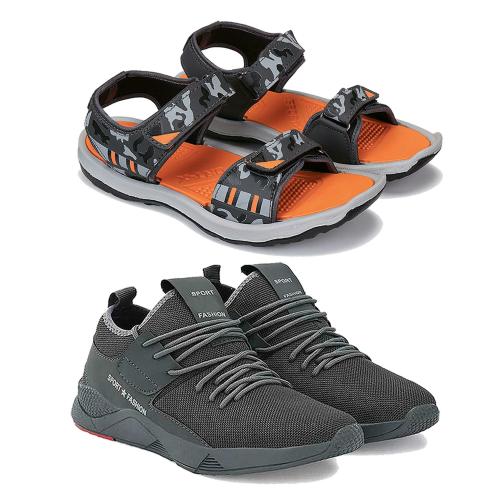 Swiggy Lightweight Sandals For Men's (Pack Of 2) Multicolour