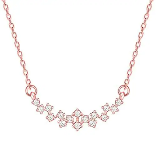 Giva Sterling Silver Rose Gold Zircon Wreath Necklace For Women