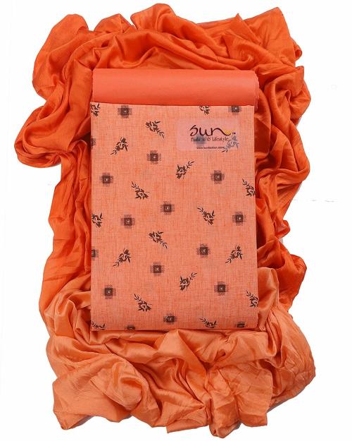 Sun Fashion and Lifestyle Women Fenta Printed Cotton Unstitched Salwar Suit Dress Material with Dupatta