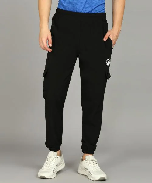 Podge Stretch Comfort Lightweight Men & Boys Lycra Black Cargo Lower Pant