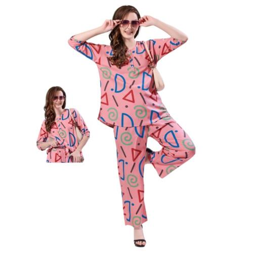 CLOTERI COORD Set for Women | Collared Printed Top with Trouser Pant | Two-Piece Dress | Winter Wear-Colour-Muliticolour-Size-XXL