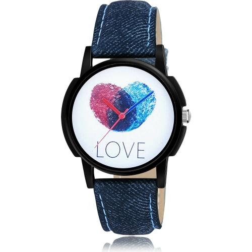 NEUTRON Modish Collegian love Blue Colour Analog Genuine Leather Belt Watch For Boys And Men - B11