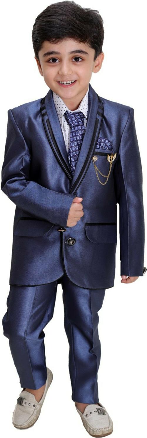 Fourfolds Boys Light Blue Polyester set