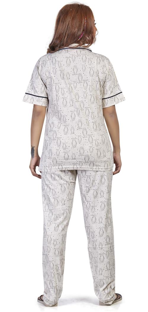 Label My Women White Animal Print Cotton Night Suit (Xl) - JioMart