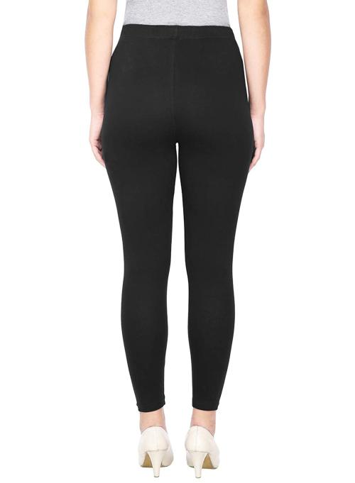 KEX Black Dark Pink Solid Cotton Ankle Length Legging Combo Legging Combo Girls Legging Combo Ankle Legging Combo