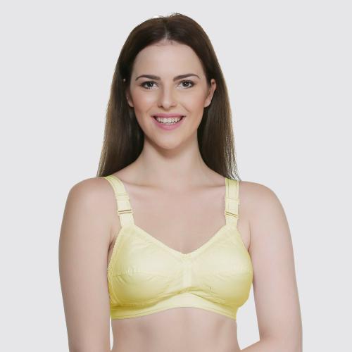 Yana Women Beige Cotton Blend Full Coverage Non Padded Bra (40C)