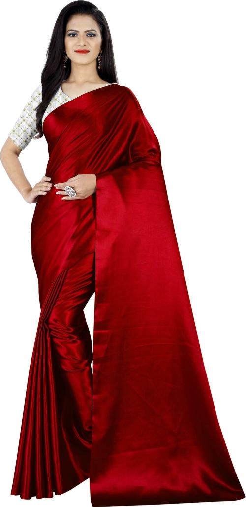 Arpita fashion Women Red Silk Blend Saree