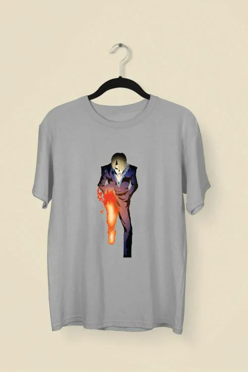 Wild Punk Sanji Leg 100% Cotton Premium Unisex Printed Tshirt (Grey)