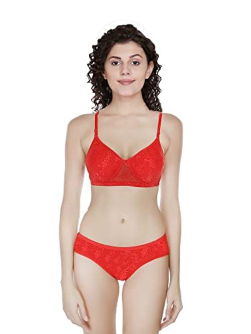 F FASHIOL.COM Women's and Girl's Stylish Sexy Cotton Floral Lace Detachable And Bra and Panty Set