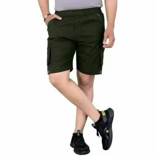 LG Men Black Solid Pure Cotton Shorts