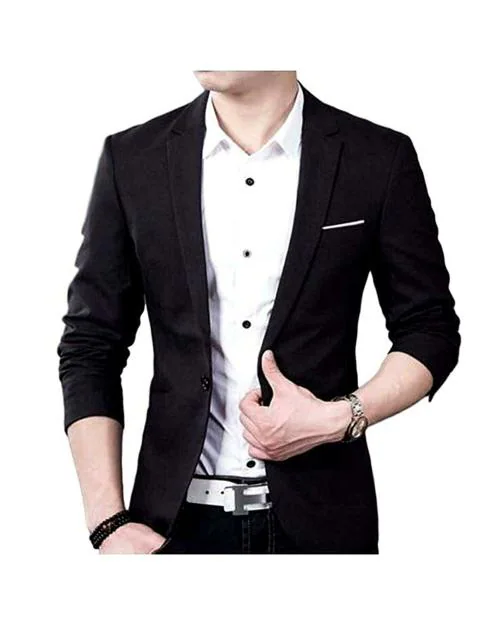 Luxrio Men Black Cotton Blazer