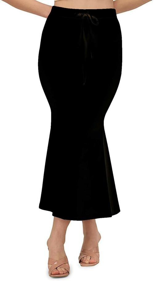 Insoul Women Black Lycra Solid Saree Shapewear (Xxl)