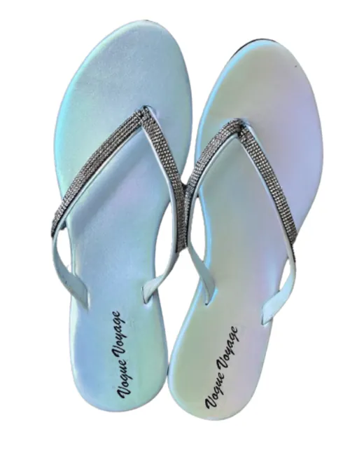 VogueVoyage Rhinestone Flip Flops for Women, Sparkling Design