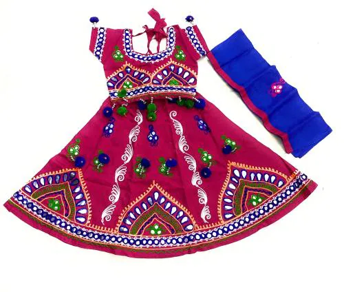 Spack Jerrow New Misri Embroidered Lehenga Choli Set for Baby Girls (Pink_6-12 months)