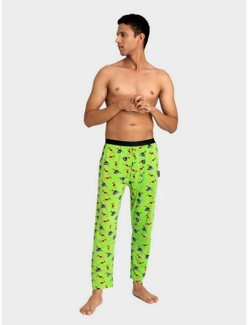 Bummer Chill Bill Green Printed Modal 24/7 Pyjama for Men