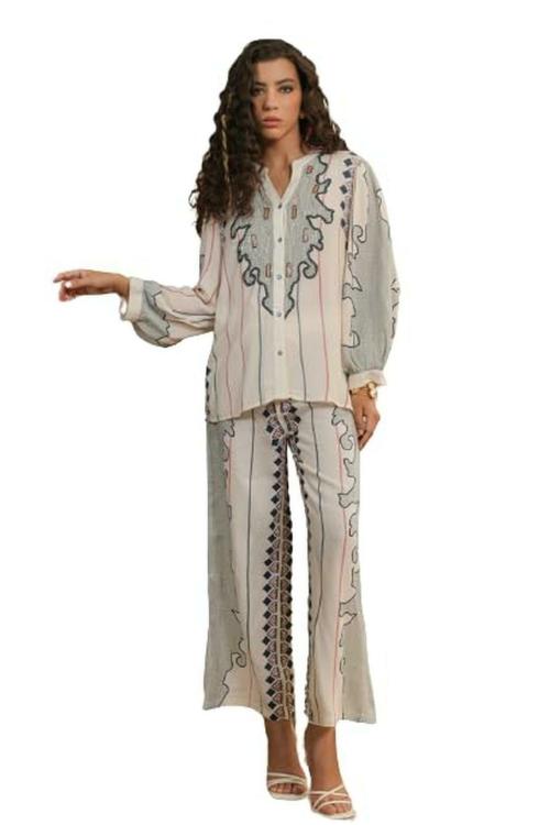 Kaftanize Women Multicolor Surface Work Co-Ord Set