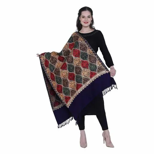 ROYAL-E-KASHMIR MATKA NAVY BLUE SHAWL