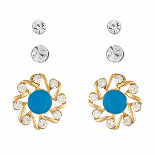 One Stop Fashion Heart Hanging Earrings Gold for Girls and Women