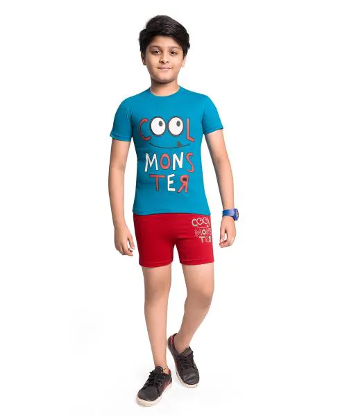 Pepp N Hagg Boys Reliance Green 100 Percent Cotton T-Shirt And Shorts Set (2 Years-3 Years)